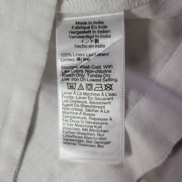 J.Crew Women White Mindy Saffron Linen Button-Back Lightweight Tank Top Size S - Picture 3 of 6